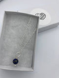 Lapis lazuli choker necklace, petite lapis choker, navy blue stone choker