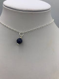 Lapis lazuli choker necklace, petite lapis choker, navy blue stone choker
