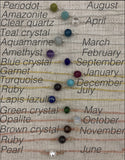 January Birthstone necklace,  garnet necklace, garnet, periodot, turquoise, amethyst, aquamarine, boho