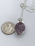 Dried blossom initial necklace, boho jewelry, terrarium jewelry, personalized necklace, Silver initial, graduation gift, purple flower
