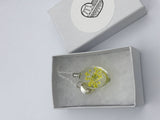 Graduation gift, Yellow dried flower initial necklace, boho jewelry, flower jewelry, terrarium jewelry, personalized necklace, initial,