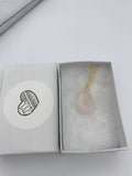 Rose Quartz gold or silver Necklace, Rose Quartz Pendant, pink necklace, layering necklace, bridesmaid gift,