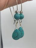Long Turqouise Earrings, Turquoise Jewelry, Bohemian jewelry,  December birthstone, Graduation Gift, Birthstone December, Christmas