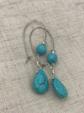 Long Turqouise Earrings, Turquoise Jewelry, Bohemian jewelry,  December birthstone, Graduation Gift, Birthstone December, Christmas