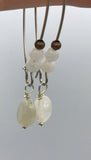 moonstone earrings, boho earrings, silver boho earrings, large drop earrings,