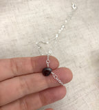 January birthstone choker, garnet necklace, garnet January birthstone necklace boho