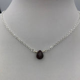 January birthstone choker, garnet necklace, garnet January birthstone necklace boho