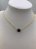 Black agate necklace, black agate, minimalist choker, necklace, elegant necklace, black jewelry,