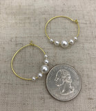 Pearl, gold hoop pearl earrings, silver hoop pearl earrings, small hoops, pearl earrings, boho hoop earrings, silver hoops, bridesmaid gift,