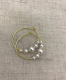 Pearl, gold hoop pearl earrings, silver hoop pearl earrings, small hoops, pearl earrings, boho hoop earrings, silver hoops, bridesmaid gift,