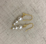 Minimal Graduated pearl Earrings rose gold, gold or silver