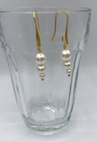 Minimal Graduated pearl Earrings rose gold, gold or silver