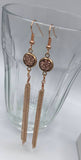Rose gold tassel earrings, Rose gold Druzy, drusy jewelry, resin druses, Rose gold tassel, tassel earrings, bridesmaid earrings,