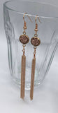 Rose gold tassel earrings, Rose gold Druzy, drusy jewelry, resin druses, Rose gold tassel, tassel earrings, bridesmaid earrings,