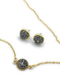 Gold Druzy Earrings and Druzy Choker Bridesmaid Jewelry Set, Bridesmaid Gift Set,