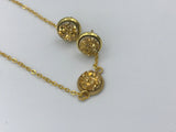 Gold Druzy Earrings and Druzy Choker Bridesmaid Jewelry Set, Bridesmaid Gift Set,