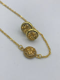 Gold Druzy Earrings and Druzy Choker Bridesmaid Jewelry Set, Bridesmaid Gift Set,