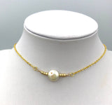 Coin pearl choker necklace, bridesmaid choker, bridesmaid gift, boho layered choker,