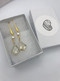 Crystal Rose Gold Pearl Earrings, rose gold earrings, yellow gold, bridesmaid gift, wedding earrings,