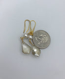 Crystal Rose Gold Pearl Earrings, rose gold earrings, yellow gold, bridesmaid gift, wedding earrings,