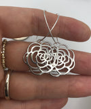 Rose Charm Hoop Earrings, gold hoops, silver hoops,