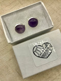 Lapis lazuli, malachite, gray agate, amethyst, rose quartz, pyrite, aquamarine, stud earrings, rose gold, gold, silver, bronze or gunmetal