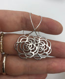 Rose Charm Hoop Earrings, gold hoops, silver hoops,