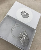 Rose Charm Hoop Earrings, gold hoops, silver hoops,
