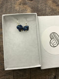 Titanium blue raw druzy stone earrings, raw stone earrings in Rose gold, gold, silver, bronze or gunmetal black,