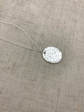 Silver Hammered Disc Necklace, Hammered silver Jewelry, Boho Chic,