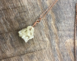 Raw crystal necklace, raw druzy necklace, rose gold jewelry, natural stone jewelry, boho jewelry, raw stone necklace,