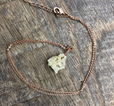 Raw crystal necklace, raw druzy necklace, rose gold jewelry, natural stone jewelry, boho jewelry, raw stone necklace,