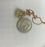 Raw crystal necklace, raw druzy necklace, rose gold jewelry, natural stone jewelry, boho jewelry, raw stone necklace,