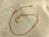 Raw crystal necklace, raw druzy necklace, rose gold jewelry, natural stone jewelry, boho jewelry, raw stone necklace,