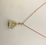 Raw crystal necklace, raw druzy necklace, rose gold jewelry, natural stone jewelry, boho jewelry, raw stone necklace,