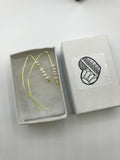 Freshwater pearl earrings, minimalist, sleek, modern, in gold or silver