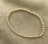 Simple Dainty Pearl Bracelet, flower girl gift, bridesmaid, mother of the bride, bridal party jewelry, classic bracelet, recycled,
