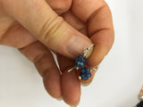 Titanium blue raw druzy stone earrings, raw stone earrings in Rose gold, gold, silver, bronze or gunmetal black,