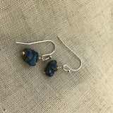 Titanium blue raw druzy stone earrings, raw stone earrings in Rose gold, gold, silver, bronze or gunmetal black,