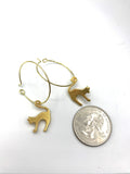 Cat Hoop Earrings, silver hoops cat earrings, gold cat hoop earrings, halloween cat earrings, spooky cat,