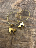 Cat Hoop Earrings, silver hoops cat earrings, gold cat hoop earrings, halloween cat earrings, spooky cat,