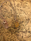 Raw crystal citrine stone necklace in Rose gold, gold or silver, perfect birthstone necklace