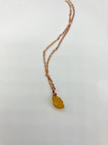Raw crystal citrine stone necklace in Rose gold, gold or silver, perfect birthstone necklace