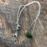 raw emerald green crystal Choker in Rose gold, gold or silver, chrome diopside necklace, layering choker,