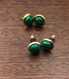 Dainty Malachite stud earrings in rose gold, gold or silver,bridesmaid gift, boho jewelry, boho earrings, gift