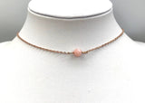 Blush pink opal choker necklace, pink opal necklace in rose gold, gold, or silver
