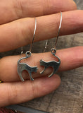 Cat Hoop Earrings, silver hoops cat earrings, gold cat hoop earrings, halloween cat earrings, spooky cat,