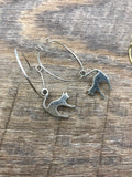 Cat Hoop Earrings, silver hoops cat earrings, gold cat hoop earrings, halloween cat earrings, spooky cat,