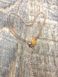 Raw crystal citrine stone necklace in Rose gold, gold or silver, perfect birthstone necklace