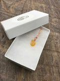 Raw crystal citrine stone necklace in Rose gold, gold or silver, perfect birthstone necklace
